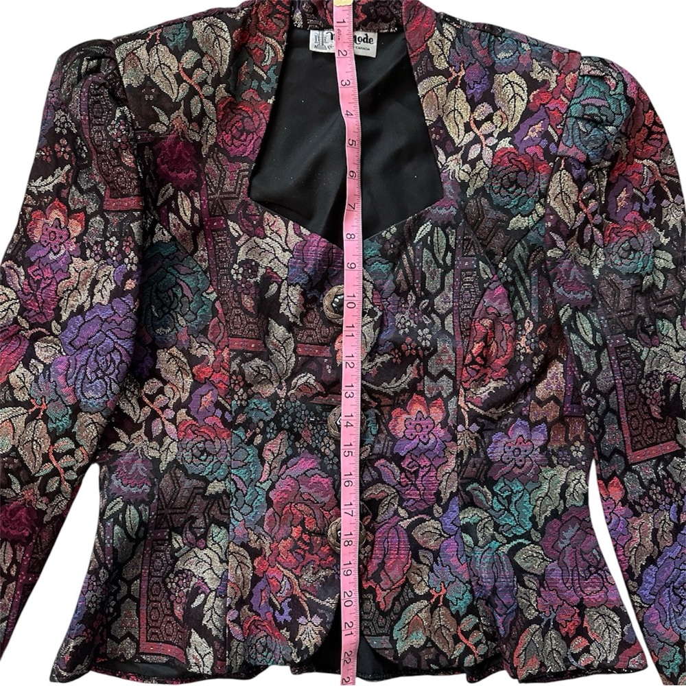 NU-MODE Vintage Puff Sleeve Peplum Brocade Blazer - Picture 11 of 17